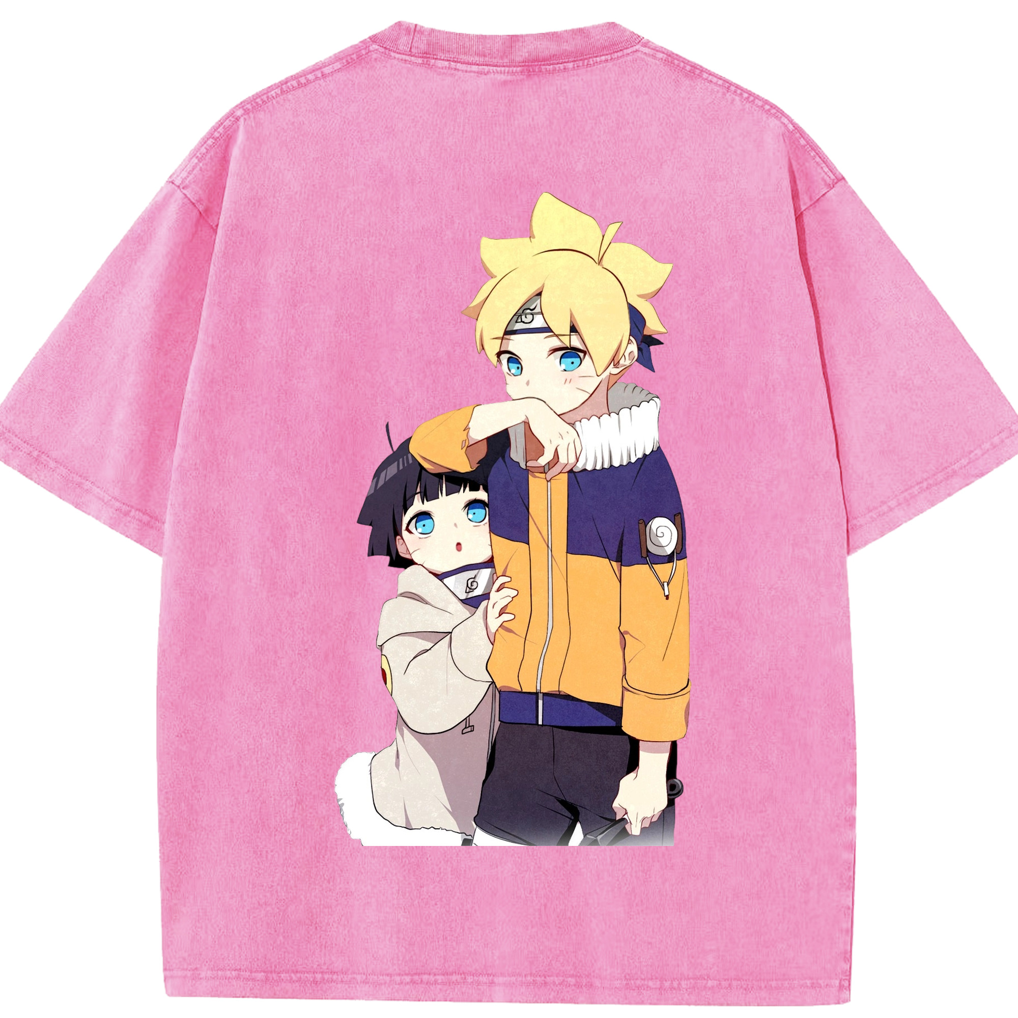 （画像用） NARUTO -ナルト- うずまき ボルト Uzumaki Boruto 綿100% ヴィンテージ風 半袖Tシャツ（背面プリント）